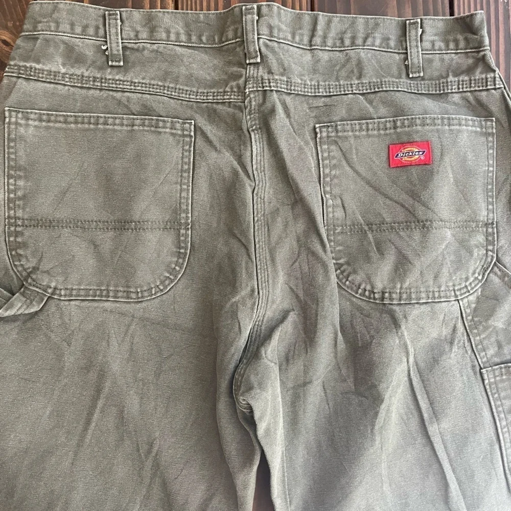 Men’s Dickies Straight Leg Canvas Pants Olive Green 36 X 30